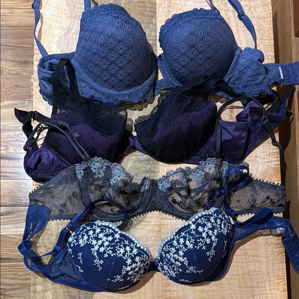 Four Lace Bras from La Perla, Chantelle, Aerie, Passionata, Size 38B